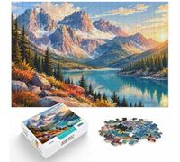 Puzzle 1000 pièces pour Adultes, Dolomites Mountain Lake Landscape Italy | Pour la période de l'Avent : ce puzzle 1000 pièces adulte convient aux soirées tranquilles de l'Avent.