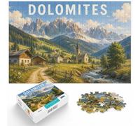 Puzzle 1000 pièces pour Adultes, Dolomites Winter Landscape | Comme idée cadeau de Noël : ce puzzle 1000 pièces adulte apporte un puzzle classique aux loisirs du Nouvel An.