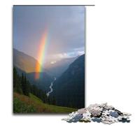 Puzzle 1000 pièces pour Adultes Double Arc-en-Ciel à Travers la vallée après la Pluie Puzzle Jeu Pratique 1000 PCS (75x50cm)