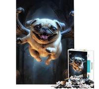 Puzzle 1000 pièces pour Adultes Dracula Pug Jeu addictif pour cultiver la Patience et développer Son Cerveau Cadeau Amusant pour Toute la Famille (Dimensions 38x26cm)