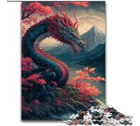 Puzzle 1000 pièces pour Adultes Dragon Asiatique Impossible Puzzles pour Adultes Taille 50x75cm Un Casse-tête Stimulant à Faire soi-même, Un Jeu Familial Parfait ou Un Cadeau décoratif