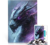 Puzzle 1000 pièces pour Adultes Dragon avec éclair Violet Jouet éducatif intellectuel décompressant Cadeau Amusant 38x26cm