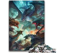 Puzzle 1000 pièces pour Adultes Dragon Battle Royale Jeu éducatif Familial Offrez des Cadeaux pour Toute la Famille à partir de 14 Ans 26x38cm