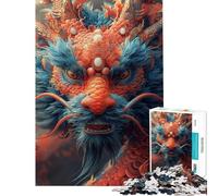 Puzzle 1000 pièces pour Adultes Dragon Bonne année Cadeau d'anniversaire ou de Noël Jeu de réflexion et de Vitesse À partir de 14 Ans (38x26cm)