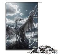 Puzzle 1000 pièces pour Adultes Dragon Céleste Blanc Jeu de Manipulation Décoration et Cadeau Uniques 75x50cm