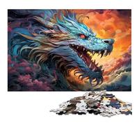 Puzzle 1000 pièces pour Adultes Dragon Chinois dans Le Ciel Défi éducatif Anti-Stress Défi Difficile 1000 pièces (38 x 26 cm)