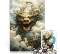 Puzzle 1000 pièces pour Adultes Dragon Chinois dans Les Nuages Fabriqué en Carton pour Les 14 Ans et Plus Jouets à Faire soi-même Cadeaux Uniques pour Anniversaire et Noël。Taille：38x52cm