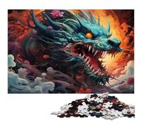 Puzzle 1000 pièces pour Adultes Dragon Chinois galopant dans la mer Puzzles en Bois Puzzle éducatif 1000 pièces (75 x 50 cm)