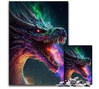Puzzle 1000 pièces pour Adultes Dragon Cosmique Roi Serpent Puzzles pour la décoration intérieure Entraînement cérébral Cadeaux de Vacances 1000 pièces (38 x 26 cm)