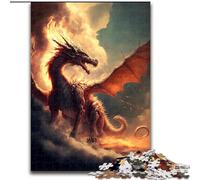 Puzzle 1000 pièces pour Adultes Dragon de feu au Paradis, en Carton, décoration idéale pour la Maison ou Le Bureau, Cadeau de Noël idéal, 1000 pièces(26x38cm)