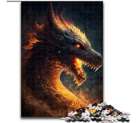Puzzle 1000 pièces pour Adultes Dragon de feu au Paradis Puzzle en Bois, idéal pour Les Anniversaires, Halloween, Thanksgiving et Pâques 1000 pièces(50x75cm)