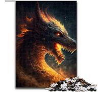 Puzzle 1000 pièces pour Adultes Dragon de feu au Paradis Puzzle en Carton, pour Adolescents, Jeu interactif Familial, Cadeau défi 1000 pièces(26x38cm)