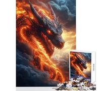 Puzzle 1000 pièces pour Adultes Dragon de feu dans Les Nuages Décoration intérieure Jeu de réflexion pour Un Père Noël Secret Détente intellectuelle Dimensions 50x75cm