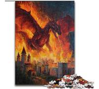 Puzzle 1000 pièces pour Adultes Dragon de feu, décoration d'intérieur, pour Noël et Le Nouvel an pour Les Adolescents (Taille 26x38cm)