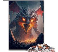 Puzzle 1000 pièces pour Adultes Dragon Furieux I en Bois, Casse-tête Stimulant à Faire soi-même, Jeu Familial idéal ou Cadeau décoratif 1000 pièces(50x75cm)
