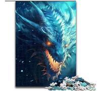 Puzzle 1000 pièces pour Adultes Dragon Ice Jigsaw Puzzle en Carton, Interaction familiale et défi cérébral, Défi d'activité familiale 1000 pièces(26x38cm)