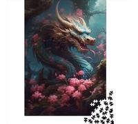 Puzzle 1000 pièces pour Adultes Dragon Japonais Cerise 17 Puzzle créatif rectangulaire en Bois Cadeau pour Amis et Famille 1000 pièces (75 x 50 cm)