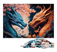 Puzzle 1000 pièces pour Adultes Dragon War, idéal pour s'amuser en Famille, Jouer en Groupe ou Offrir en Cadeau d'anniversaire 50 x 75 cm / 19,68 x 29,52 Pouces