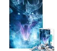 Puzzle 1000 pièces pour Adultes Dragons de Glace et Rugissement de Blizzard Un Jeu addictif pour cultiver la Patience en Famille idéal pour s'amuser et Faire des Cadeaux Amusants (Dimensions 38x52cm)