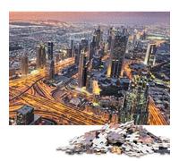 Puzzle 1000 pièces pour Adultes, Dubaï, Émirats Arabes Unis, Ville, Voyage, Puzzle en Bois, Jouet éducatif, 1000 pièces (75 x 50 cm)