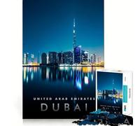 Puzzle 1000 pièces pour Adultes Dubaï,la Ville de la Gloire Découpe Impeccable Jeu de Concentration Amusant Cadeau Gratuit Idée Cadeau d'anniversaire (38x52cm)