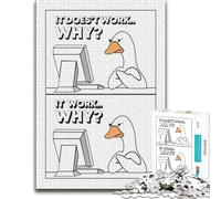 Puzzle 1000 pièces pour adultes, Duck Programmer Comic︰ It Doesn't Work | Un format puzzle traditionnel pendant les moments en famille, pour se concentrer.