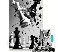 Puzzle 1000 pièces pour Adultes,Échecs,Rois de la Collision,Nettoyage Facile,Décoration,Exercice cérébral,Jeu Confortable,Cadeau d'anniversaire Amusant (38x26cm)