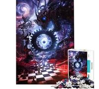 Puzzle 1000 pièces pour Adultes Échiquier du Destin Jeu Anti-Stress Découpe de précision Idéal comme Cadeau pour Toute la Famille (Dimensions 38x52cm)