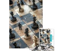 Puzzle 1000 pièces pour Adultes échiquier Gros Plan Jeu éducatif défi cérébral Jouet addictif Cadeau Amusant activités familiales (Taille 50x75cm)