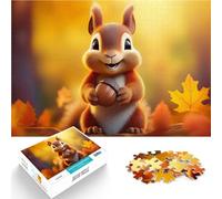 Puzzle 1000 pièces pour Adultes Écureuil Mignon et drôle Jouet éducatif intellectuel décompressant décoration Murale 52x38cm