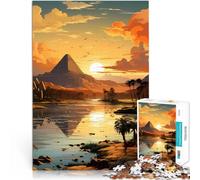 Puzzle 1000 pièces pour Adultes Éducatif ES Pyramide du Coucher du Soleil Fait de Papier，pour Les 14 Ans et Plus Jeu de décoration d'intérieur Car C'est Un pour Toute la Famille。