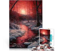 Puzzle 1000 pièces pour Adultes Éducatif ES “Rivière de Sang dans la Neige” Fait de Papier,pour et à partir de 14 Ans et Plus Jeu de Quiz Car C'est Un pour Toute la Famille。