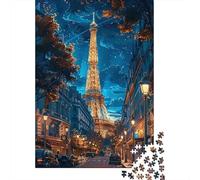 Puzzle 1000 Pièces pour Adultes Eiffel Tower Night Lights Puzzles pour Adultes - Défi Difficile - Liste De Souhaits avec Le Père Noël - Cadeaux d'anniversaire Uniques 52x38cm/1000pcs