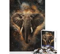 Puzzle 1000 pièces pour Adultes Éléphant dans Le Cosmos Jeu Pratique et éducatif Décoration intérieure Collection d'artistes Beaux-Arts (50x75cm)