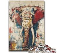 Puzzle 1000 pièces pour Adultes Éléphant de Style Basquiat pour Les 14 Ans et Plus pour s'amuser en Famille et Les soirées de Jeux Jouets Cadeaux 26x38cm