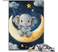 Puzzle 1000 pièces pour Adultes, éléphant endormi, Casse-tête éducatif, décoration Artistique pour la Maison et Le Bureau, 14 Ans et Plus, 50x75cm