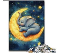 Puzzle 1000 pièces pour Adultes Éléphant endormi Convient aux Enfants de 14 Ans et Plus Jeu éducatif pour Anniversaire et Noël (Taille 50x75cm)