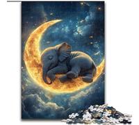 Puzzle 1000 pièces pour Adultes Éléphant endormi, Jeu Stimulant et Familial avec des pièces de Formes aléatoires entièrement emboîtables (Taille 26x38cm)
