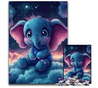 Puzzle 1000 pièces pour Adultes, éléphant endormi, Puzzle en Carton, Casse-tête éducatif, décoration Artistique pour la Maison et Le Bureau, 14 Ans et Plus, 26x38cm