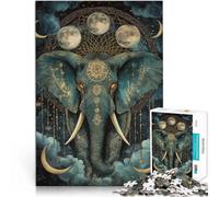 Puzzle 1000 pièces pour Adultes Éléphant Fantastique Fait de Papier,pour Les 14 Ans et Plus Soulagement du Stress Décoration Murale Cadeaux Uniques pour Anniversaire et Noël。Taille:26x38cm