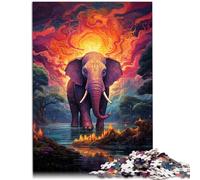 Puzzle 1000 pièces pour Adultes éléphant Indien idéal comme Cadeau éducatif pour Anniversaire ou Noël pour Adolescents à partir de 14 Ans. 26x38cm