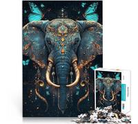 Puzzle 1000 pièces pour Adultes Éléphant Magique de la Jungle pour Les 14 Ans et Plus Convient aux Couples Activités Amusantes à la Maison, Cadeaux d'anniversaire, Cadeaux de Voyage。