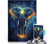 Puzzle 1000 pièces pour Adultes Éléphant majestueux avec Lueur pour Le Jeu éducatif Challenge Toy Une œuvre d'art 52x38cm