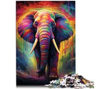 Puzzle 1000 pièces pour Adultes éléphant psychédélique Jeu éducatif Jouet de défi Puzzle de Noël Cadeaux 14,96 po x 20,47 po pour Adolescent Âge 14+