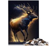 Puzzle 1000 pièces pour Adultes Elk on The Run Jeu Stimulant Puzzles 26x38cm à Offrir en Cadeau à Toute la Famille pour Les Adolescents de 14 Ans et Plus