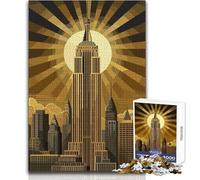 Puzzle 1000 pièces pour Adultes - Empire State Building - Atelier de détente et de Loisirs d'intérieur - Découpe précise - Dimensions:38x26cm