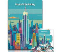 Puzzle 1000 pièces pour Adultes Empire State Building, Jeu éducatif et Stimulant pour Toute la Famille, idéal pour Les Anniversaires et Noël (75x50cm)