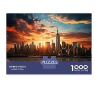 Puzzle 1000 Pièces pour Adultes Empire State Building Sunset Puzzles pour Adolescents Découpe De Précision pour Anniversaire, Noël Jouet Jeu Intellectuel 70x50cm/1000pcs