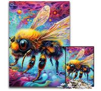 Puzzle 1000 pièces pour Adultes en Bois Motif Abeille Idéal pour Les Amoureux, pour Noël, Le Nouvel an ou la Saint-Valentin 50x75cm / 19,68x29,52 Pouces