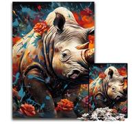 Puzzle 1000 pièces pour Adultes en Carton Motif rhinocéros Idéal pour décorer et stimuler Le Cerveau 26x38cm / 10,23x14,96 Pouces